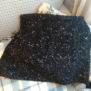 Black Sequin Mini Skirt